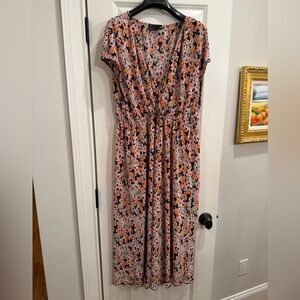 ASOS design plisse Floral Print Maxi Dress